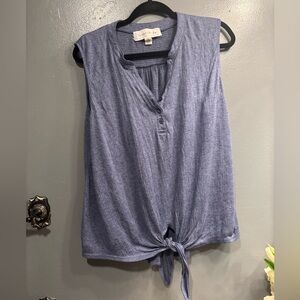 French Laundry Blue Button-Front Blouse